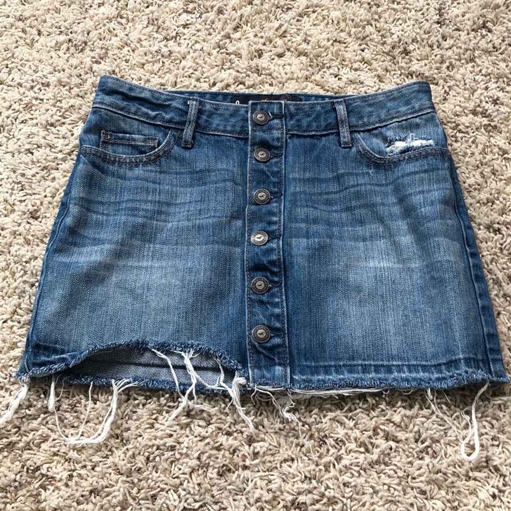 Hollister button denim skirt